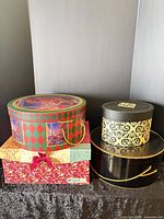 Group shot of all five boxes showing sizes, colors, patterns