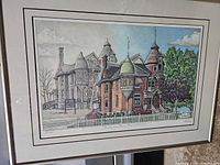 Full view of framed Jim Hutchings print showing artwork, mat and frame