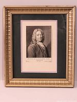 Full view of framed engraving