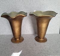 Front view of both vases showing overall form and finish