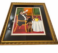 Framed lithograph overall view