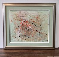 Framed abstract painting front view