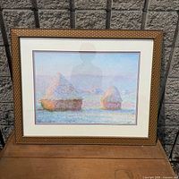 Full frontal view of framed Monet print