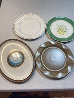 Top view of all four dinnerware items