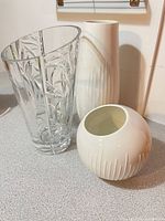 three vases grouped together
