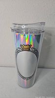Front view showing mirror and crown graphic