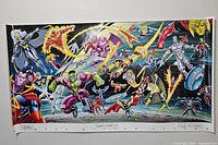Wide shot of entire Marvel MasterVision poster hung on wall