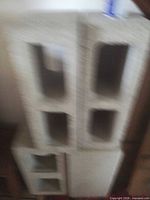 Stack of cinder blocks indoors