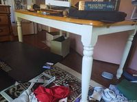 full view of table under-side and legs
