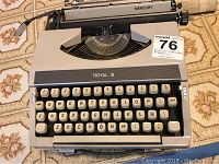 Close-up front view of Royal Mercury typewriter showing keyboard and brand name.