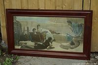 Front view of framed Alma-Tadema print showing full frame and artwork