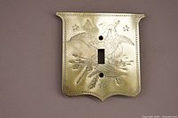 Front view of brass eagle switch plate