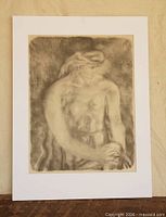 Full view of collotype print mounted in white mat