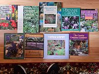 All ten gardening books laid out showing fronts