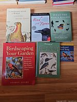 All six birding books laid out together