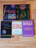All five book fronts displayed