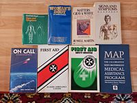 Group shot of all nine medical and first-aid paperbacks