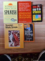 All five Spanish language books laid out