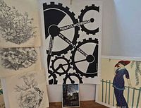 Group shot of all six prints arranged for overview