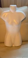 Front view of white child female torso mannequin