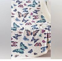 Front view of butterfly print blanket fabric