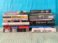 Two stacks showing all 21 book spines