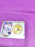 Front of Topps Anthony Rizzo MLB Debut medallion card showing embedded medallion and photo