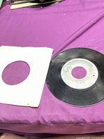 Record and sleeve on purple surface
