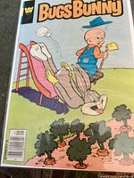 Front cover of Bugs Bunny comic book showing artwork and issue number