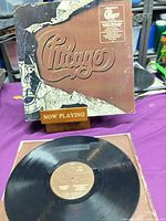 Front sleeve and vinyl disc showing Chicago logo and Columbia label