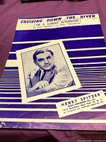 Front cover of Cruising Down the River sheet, showing title, authors, portrait, publisher info