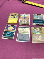 Overview of all six Pokémon cards laid out