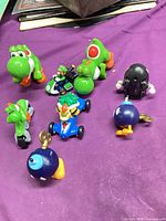 Group shot of all six Mario Kart toys