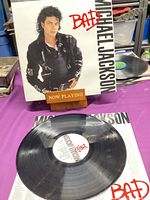 Front cover of Michael Jackson Bad LP displayed upright