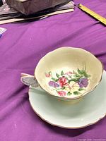 Teacup on saucer showing overall design