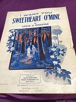 Front cover of sheet music showing title, illustration and condition