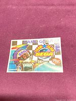 Front view of Sega Team Club Game Gear Post cereal promo sticker card showing full graphics and wear level