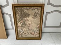 full view of framed tapestry