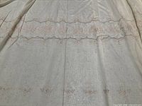 Full view of sheer panel showing overall embroidery and scalloped hem