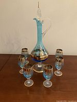 Full set: decanter with stopper and six matching glasses