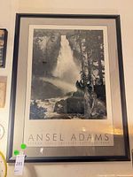 Full view of framed Ansel Adams Nevada Fall print