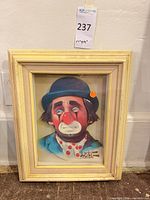 Framed clown portrait front view