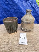 Front view of both stoneware pieces side by side