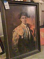 Full view of framed matador portrait