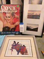 All three framed artworks together for scale and reference