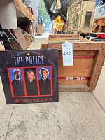 Front of crate with The Police LP shown for scale and sample cover condition