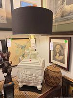 Full lamp with shade on, showing height and overall look