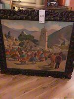Full view of framed oil painting