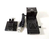 Adapter plate, coiled XLR lead, mounting plate