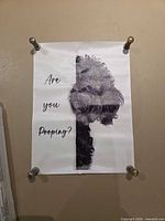 Full view of unmounted canvas print with dog image and text